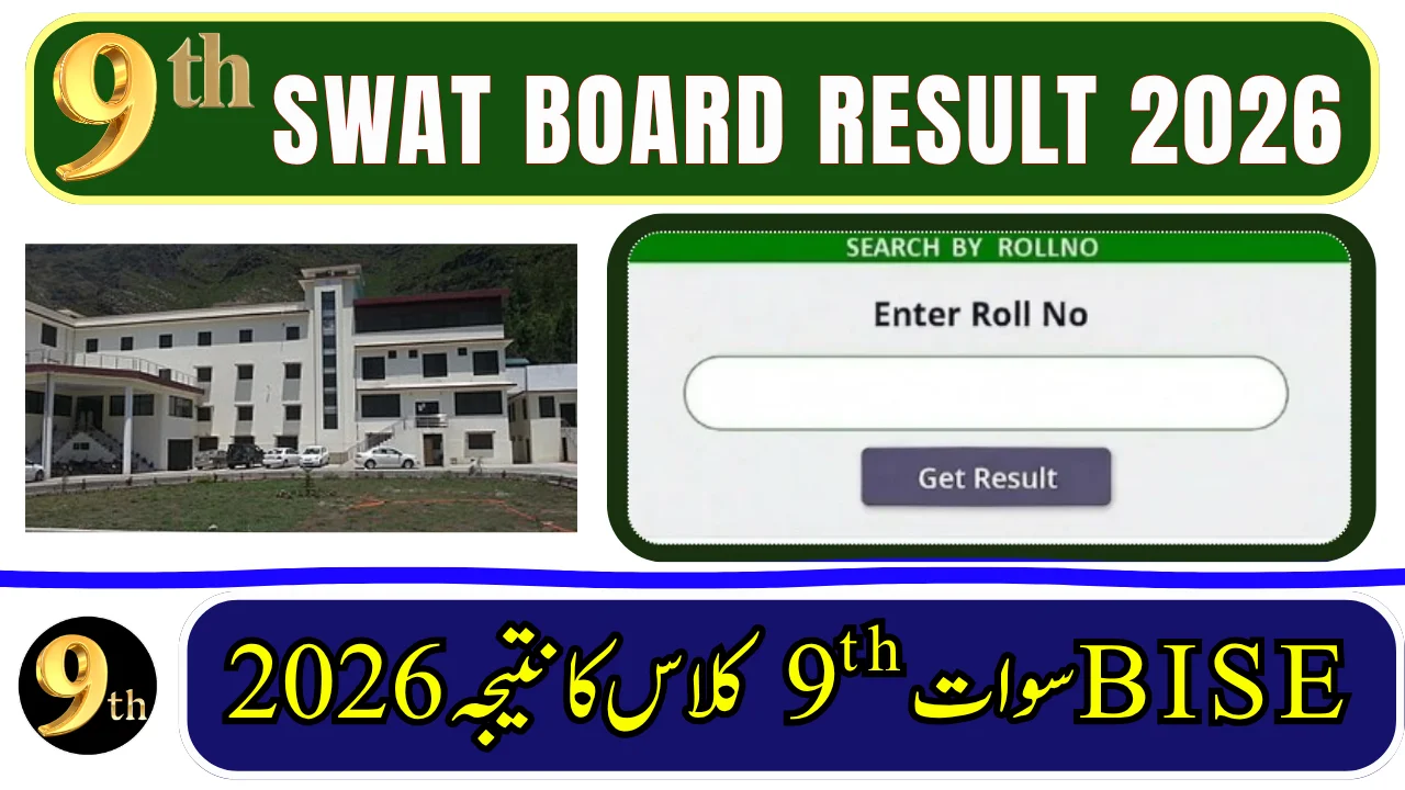 BISE Swat Board 9th Class Result 2026 – Saidu Sharif Result Online by Roll Number, SMS & Gazette
