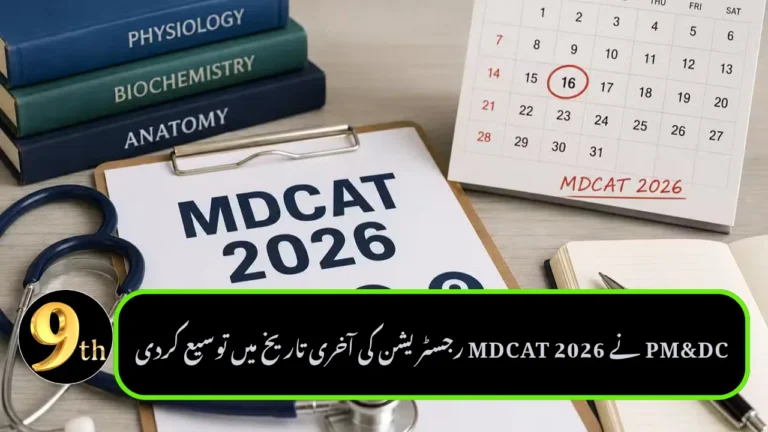 PM&DC Extends MDCAT 2026 Registration Deadline